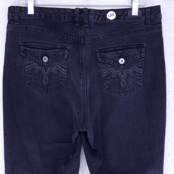 Bandolino Black Stretch Flap Pockets Womens Size 12 Mid Rise Denim Casual Pants - Picture 7 of 9